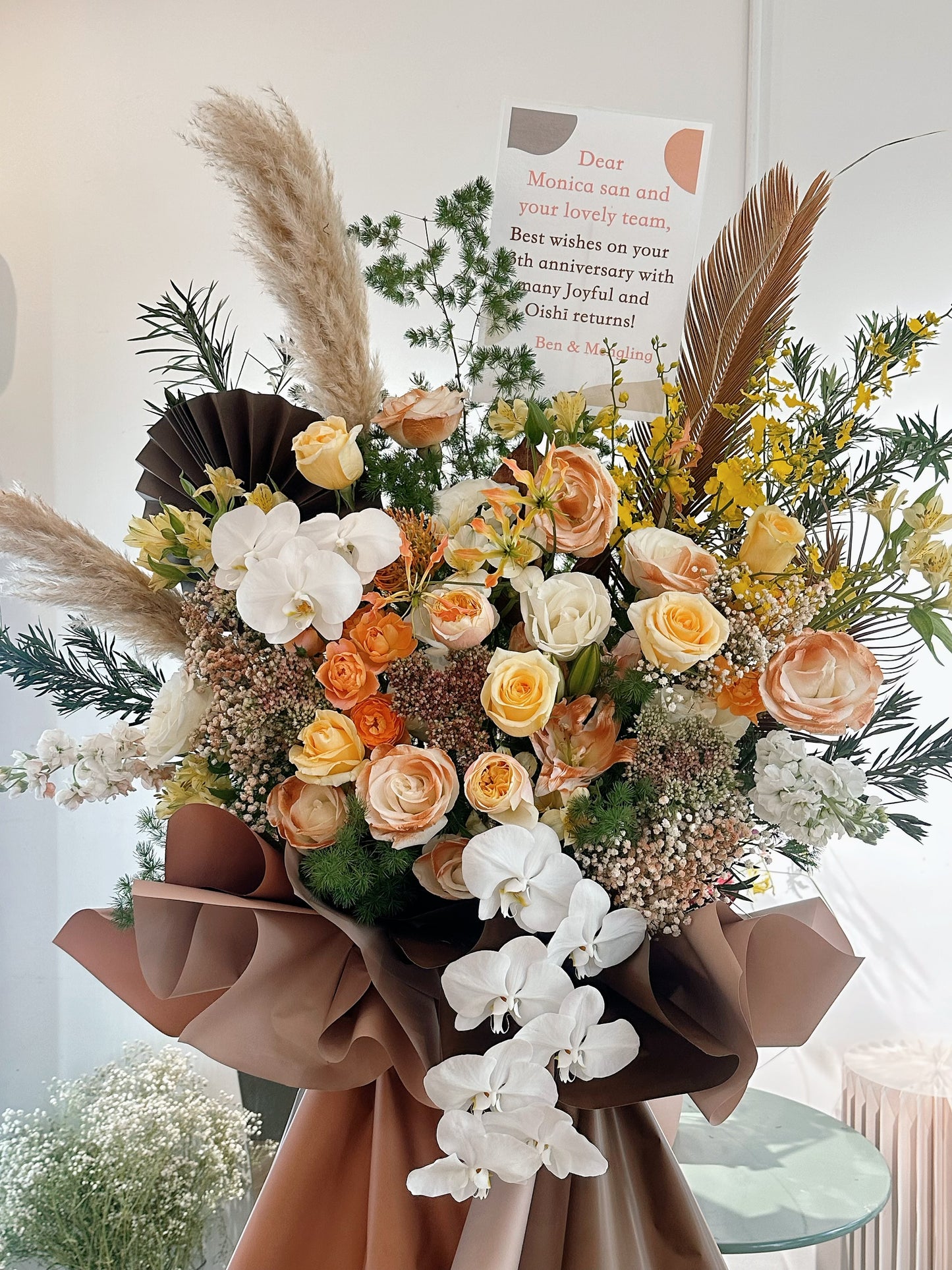 Grand Opening Flower Stand (Premium) - Milk Tea Color theme