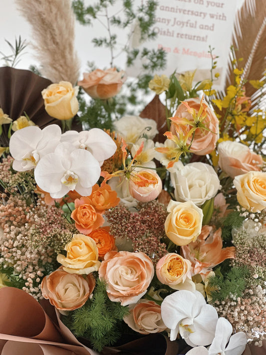 Grand Opening Flower Stand (Premium) - Milk Tea Color theme