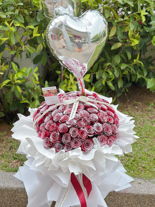 Red Roses in Snow 落雪玫瑰 Bouquet (99 stk)