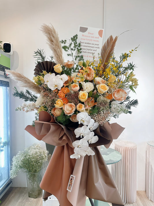Grand Opening Flower Stand (Premium) - Milk Tea Color theme
