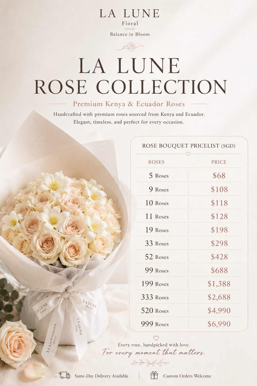 💞 Pink Ombre Dream – 99 Roses Signature Bouquet