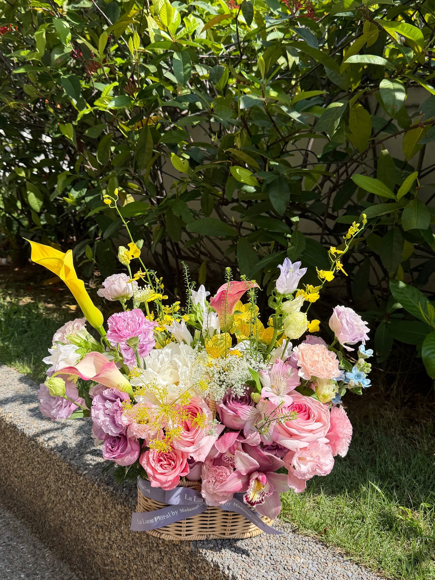 Midnight In Paris【Flower Basket】- Purple & Pink Color Theme