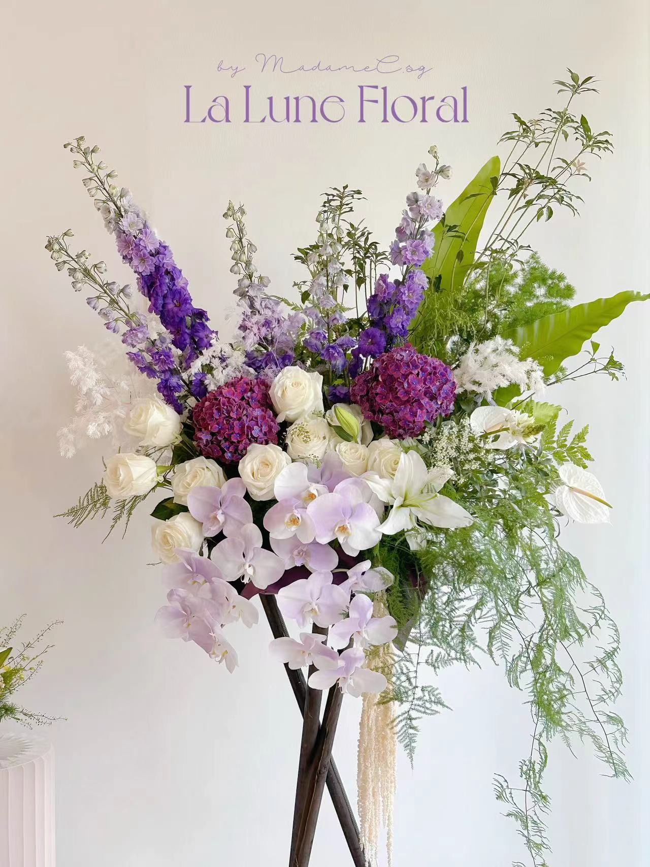 Grand Opening Flower Stand (Luxury） - Purple & White theme