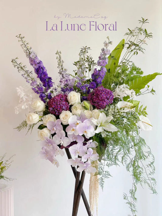 Grand Opening Flower Stand (Luxury） - Purple & White theme