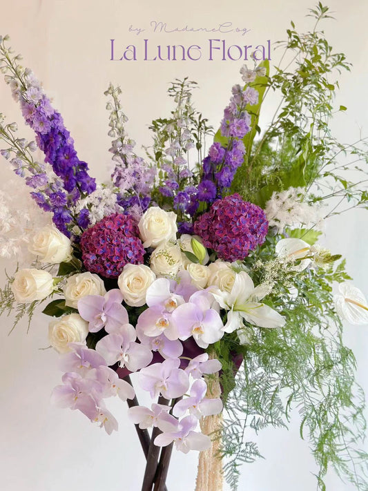 Grand Opening Flower Stand (Luxury） - Purple & White theme