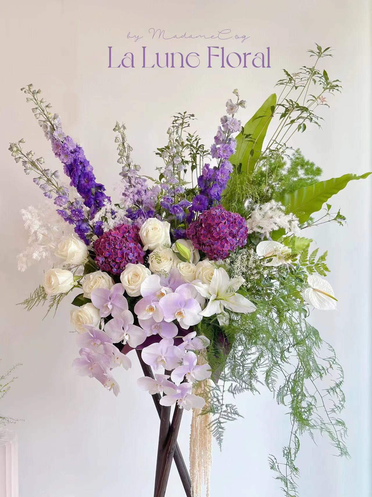 Grand Opening Flower Stand (Luxury） - Purple & White theme