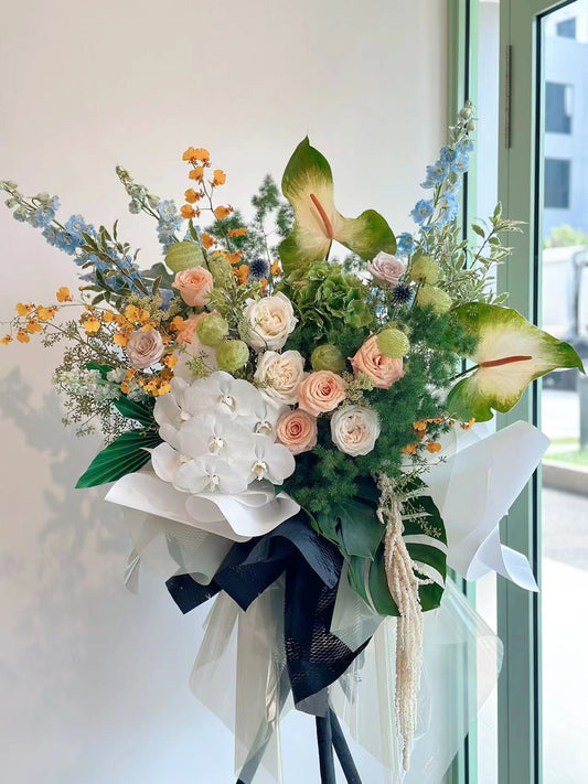 Grand Opening Flower Stand (Luxury） - Green & White theme