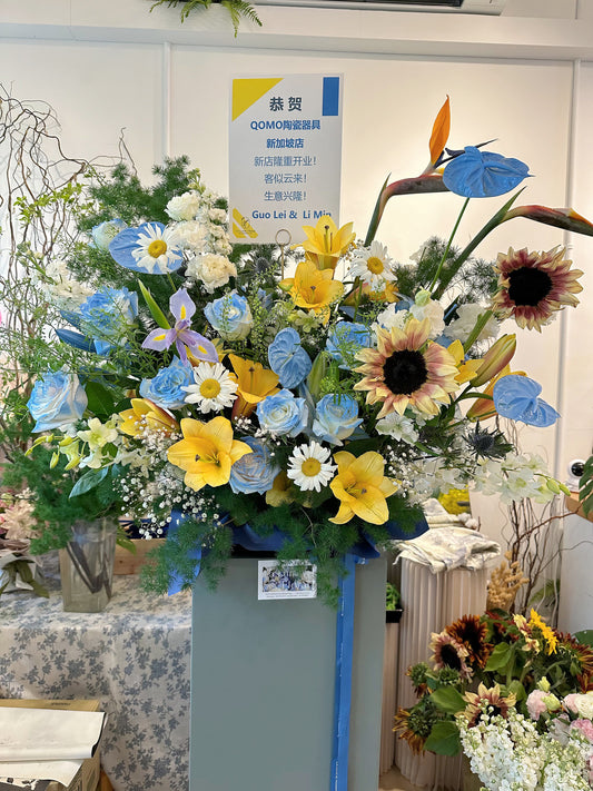 Grand Opening Flower Stand (Classic） - Blue & Yellow Theme