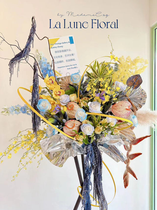 Grand Opening Flower Stand (Grand） - Blue & Yellow Theme
