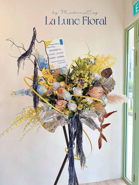 Grand Opening Flower Stand (Grand） - Blue & Yellow Theme