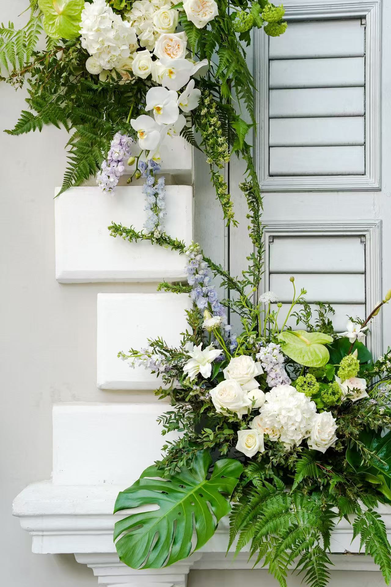Wedding & ROM at Flutes Singapore - Summer Dream Green & White Color Theme