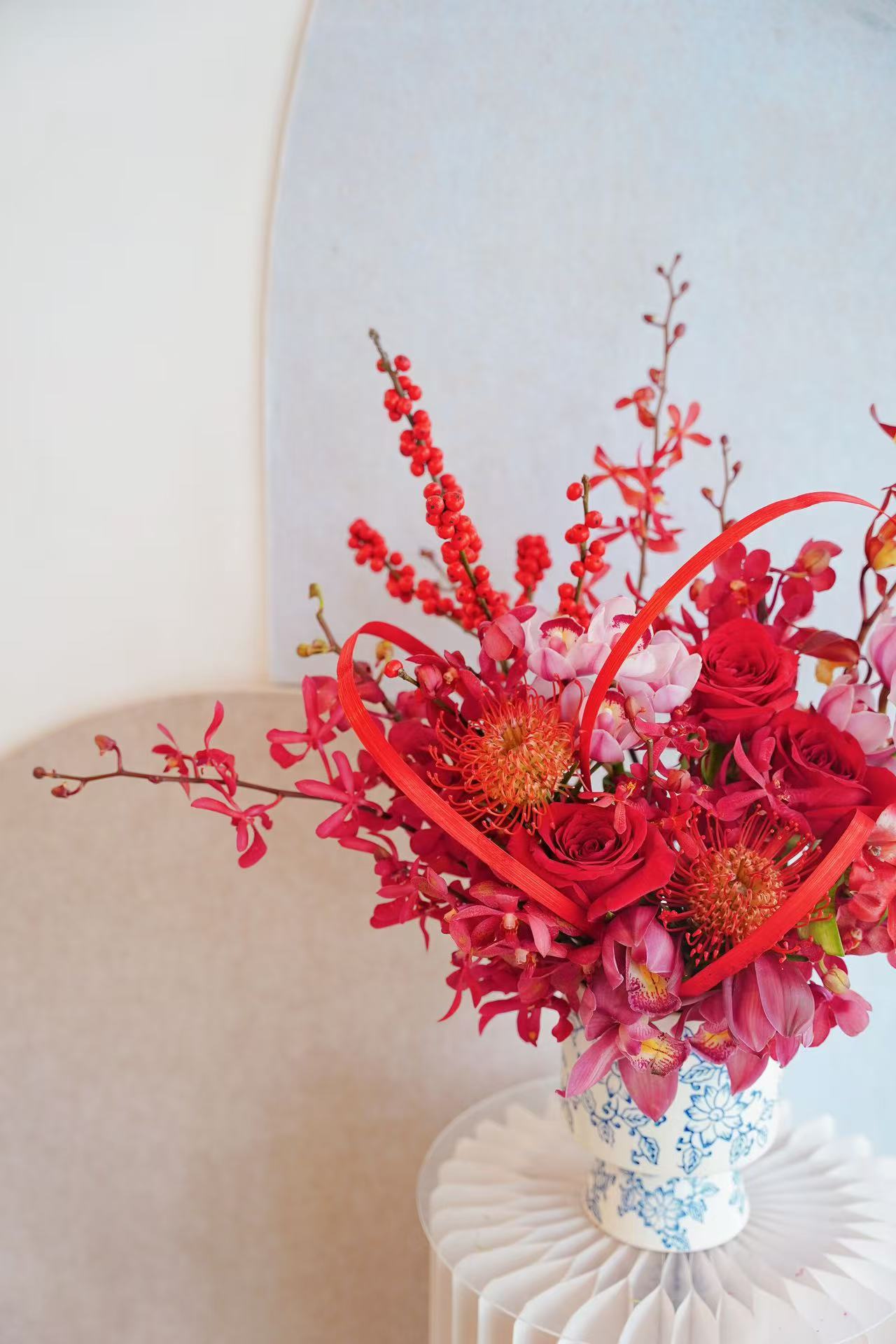 2025🧧CNY Fresh Flower Box - 「鸿运当头」Hong Yun Dang Tou ❤️ Red Theme