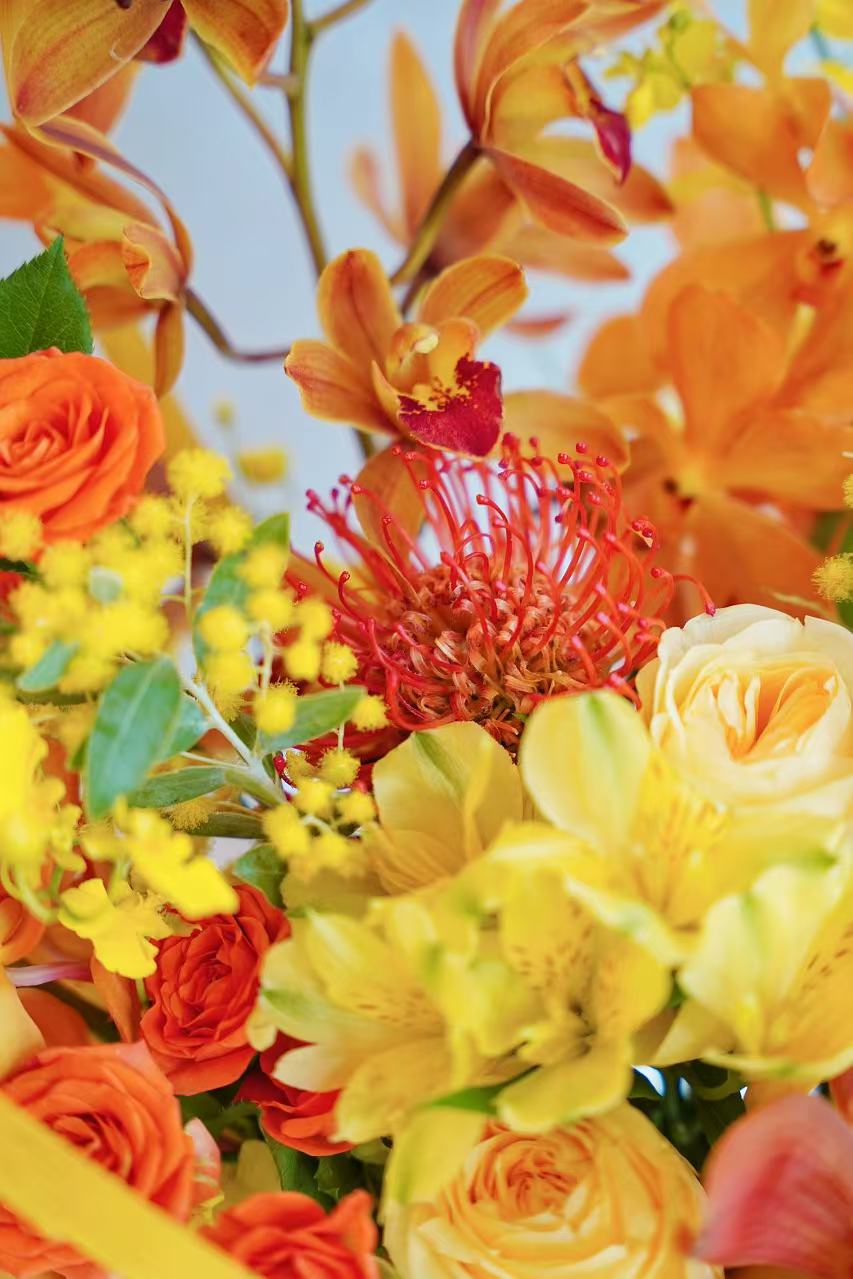 2025🧧CNY Fresh Flower Box - 「金银满屋」Jin Yin Man Wu 💛 Yellow&Orange Theme