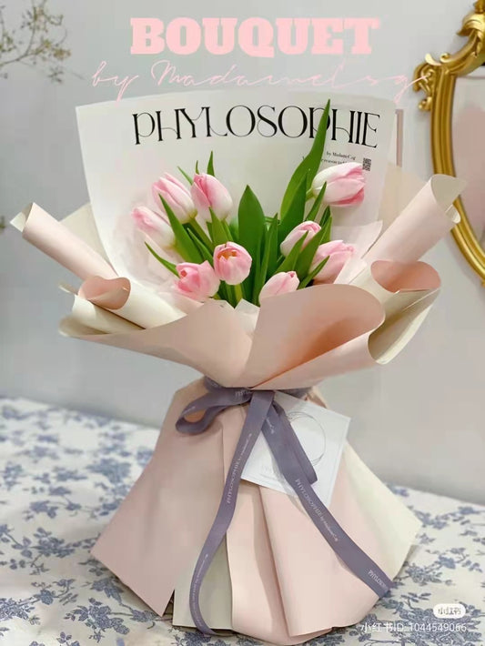 Dynasty Pink Tulip Bouquet ( 9 stk）