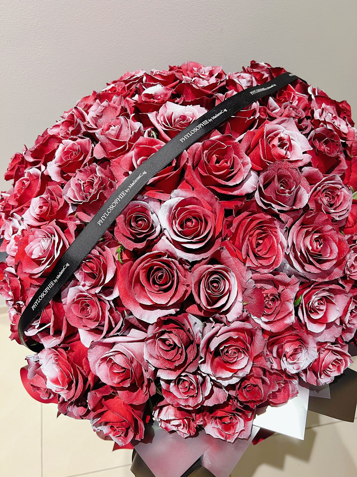 Aurora Silver Painted Red Roses Bouquet