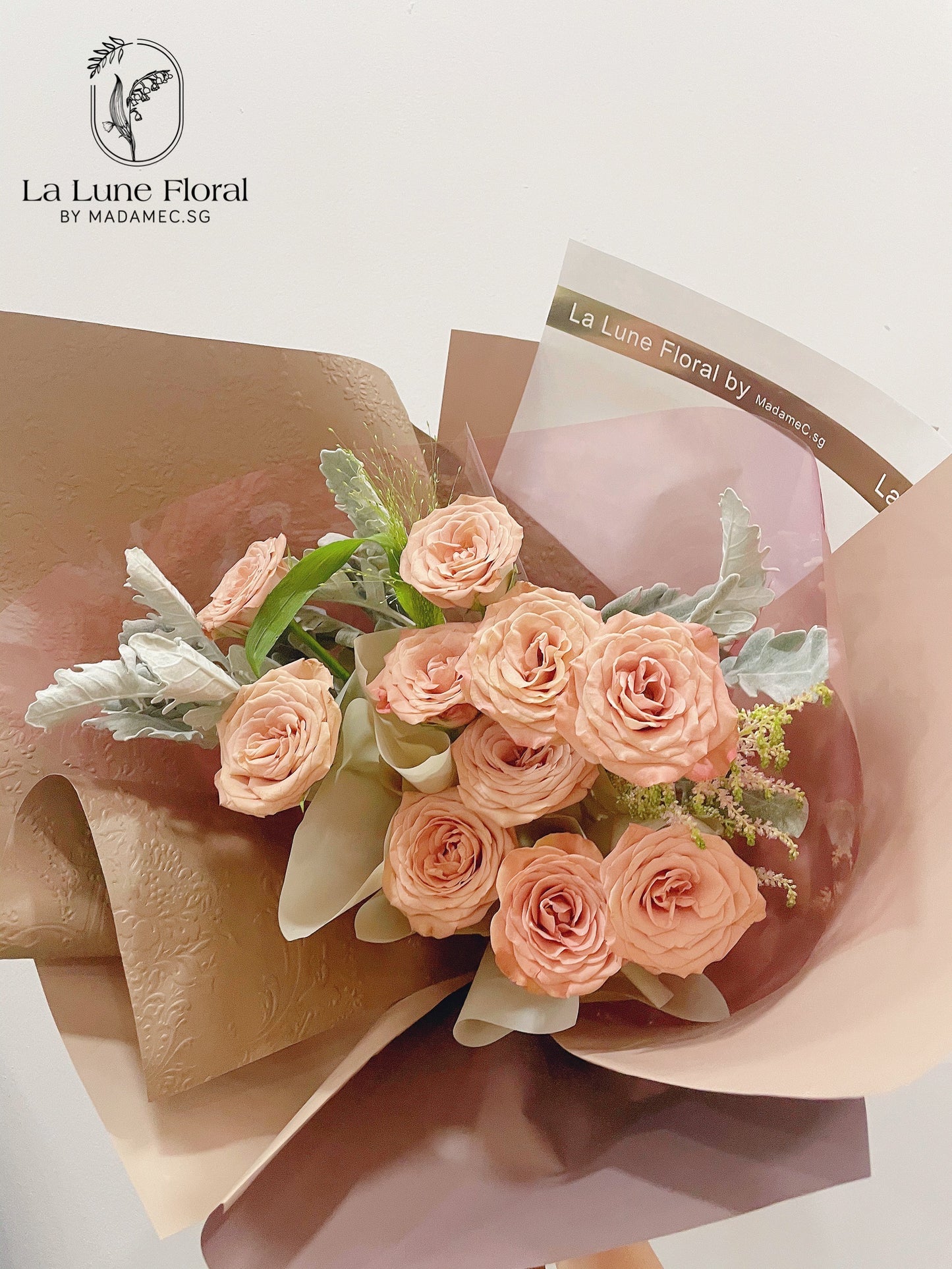 Vintage Bouquet - Cappuccino Roses（10 stk）