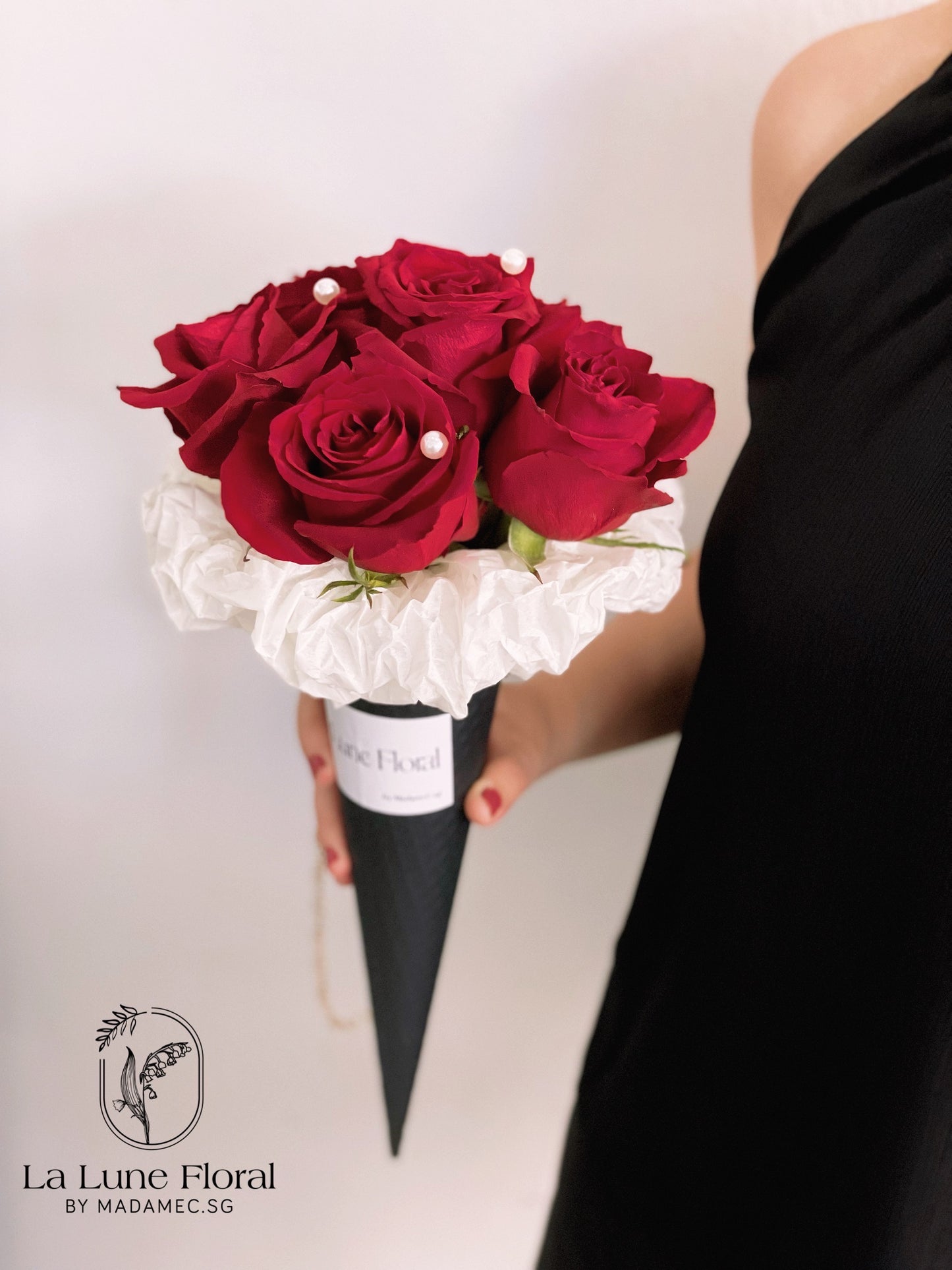 「Only You」Ice cream Design Bouquet (6 stk red rose）