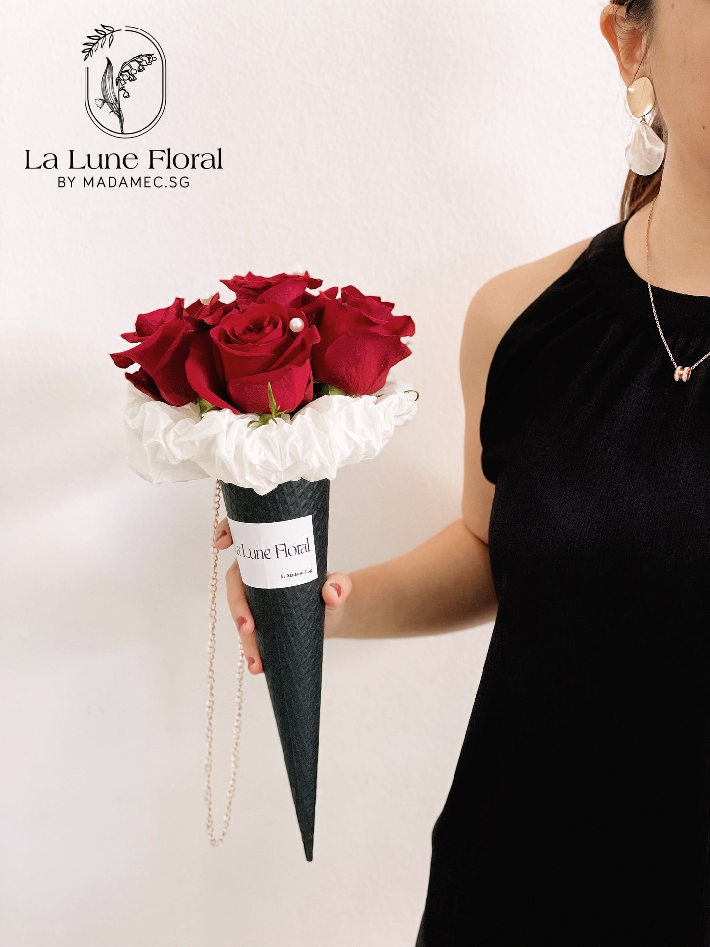「Only You」Ice cream Design Bouquet (6 stk red rose）