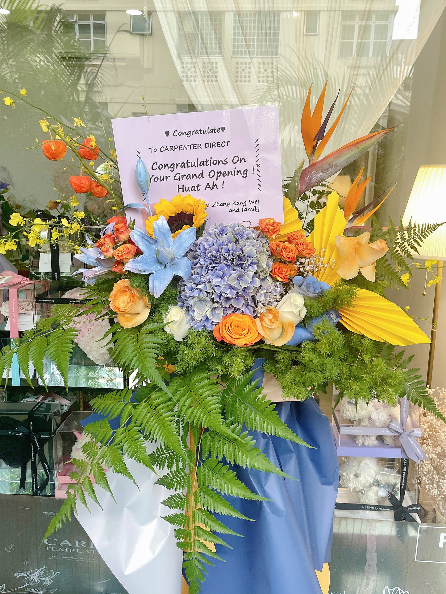 Grand Opening Flower Stand (Premium） - Blue & Yellow theme