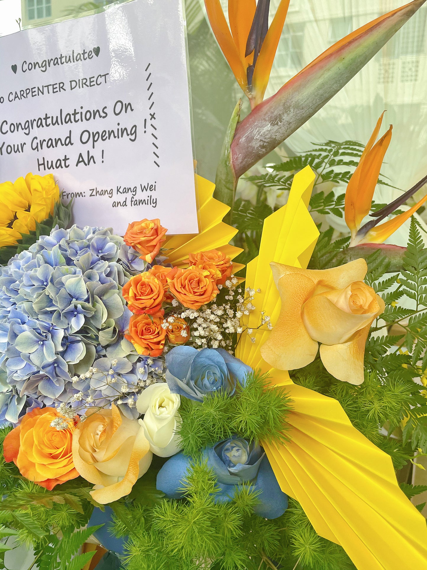 Grand Opening Flower Stand (Premium） - Blue & Yellow theme