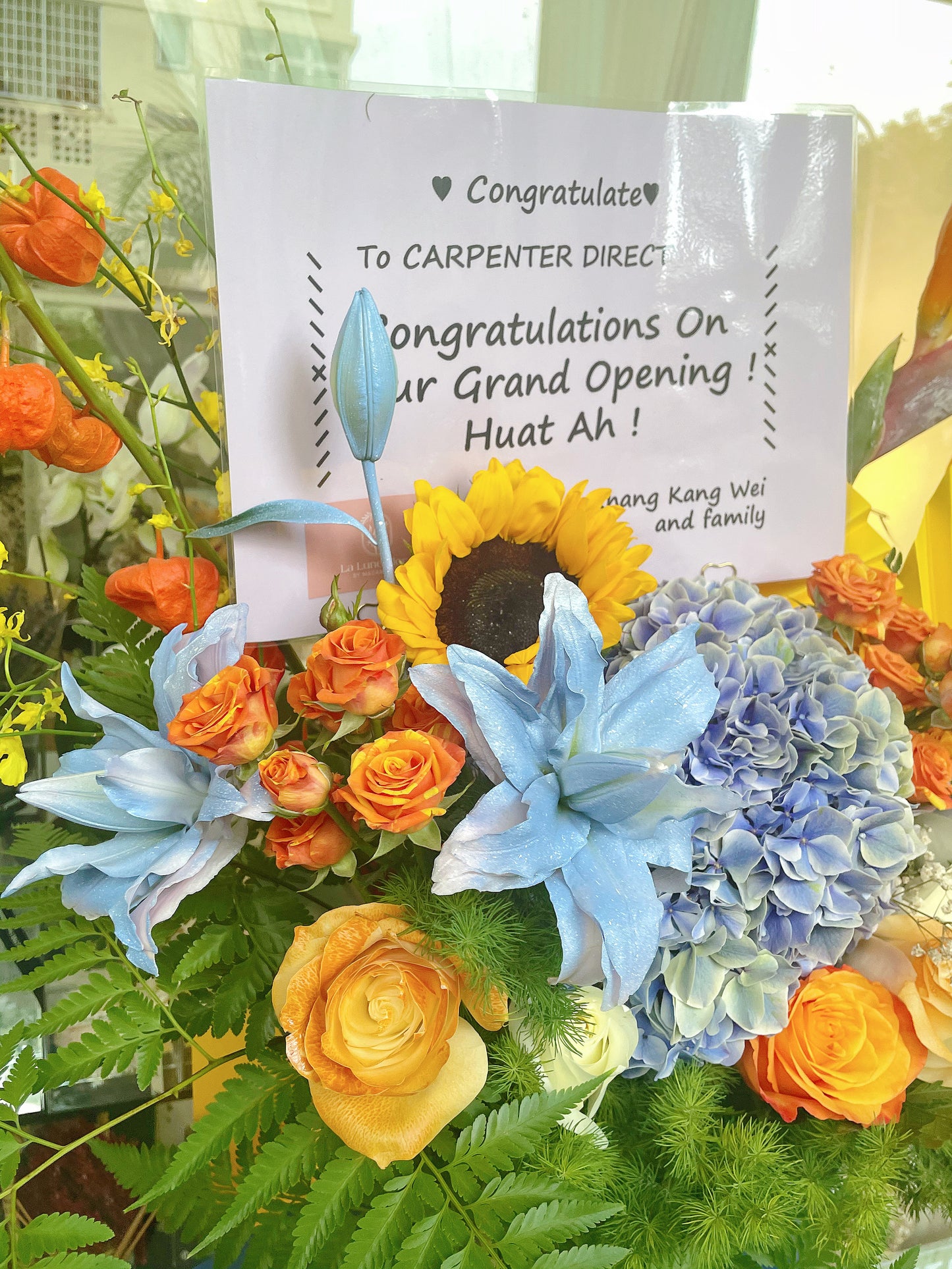 Grand Opening Flower Stand (Premium） - Blue & Yellow theme