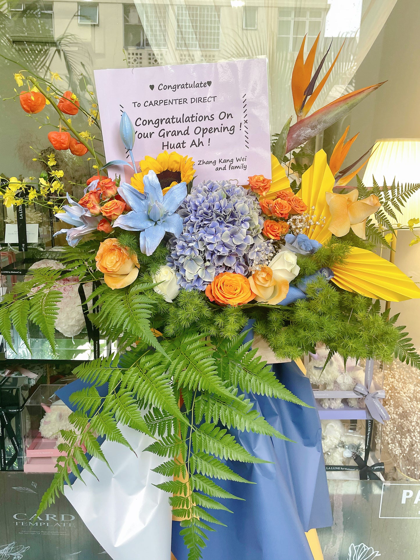Grand Opening Flower Stand (Premium） - Blue & Yellow theme