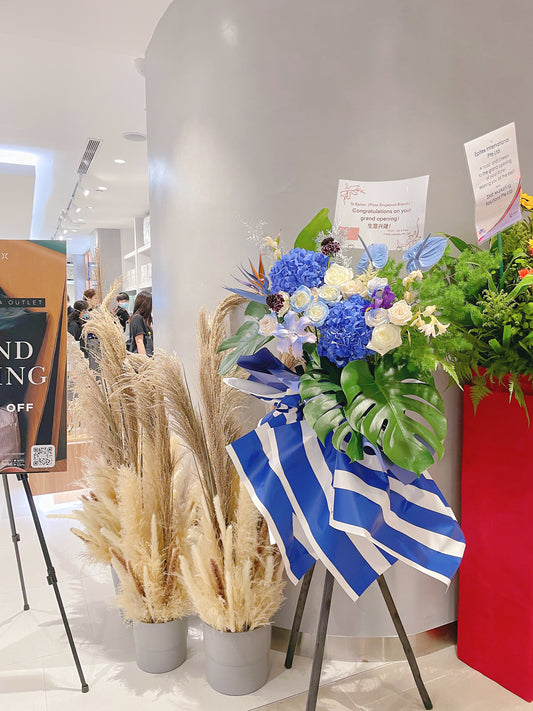 Grand Opening Flower Stand (Premium） - Blue & White theme