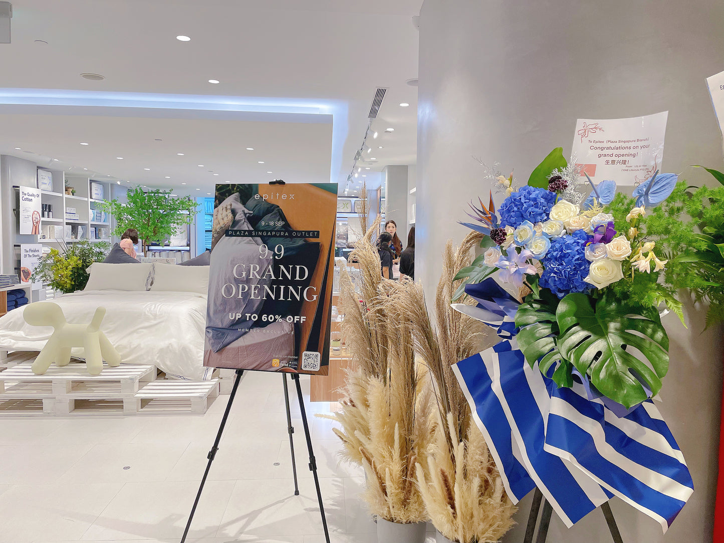 Grand Opening Flower Stand (Premium） - Blue & White theme
