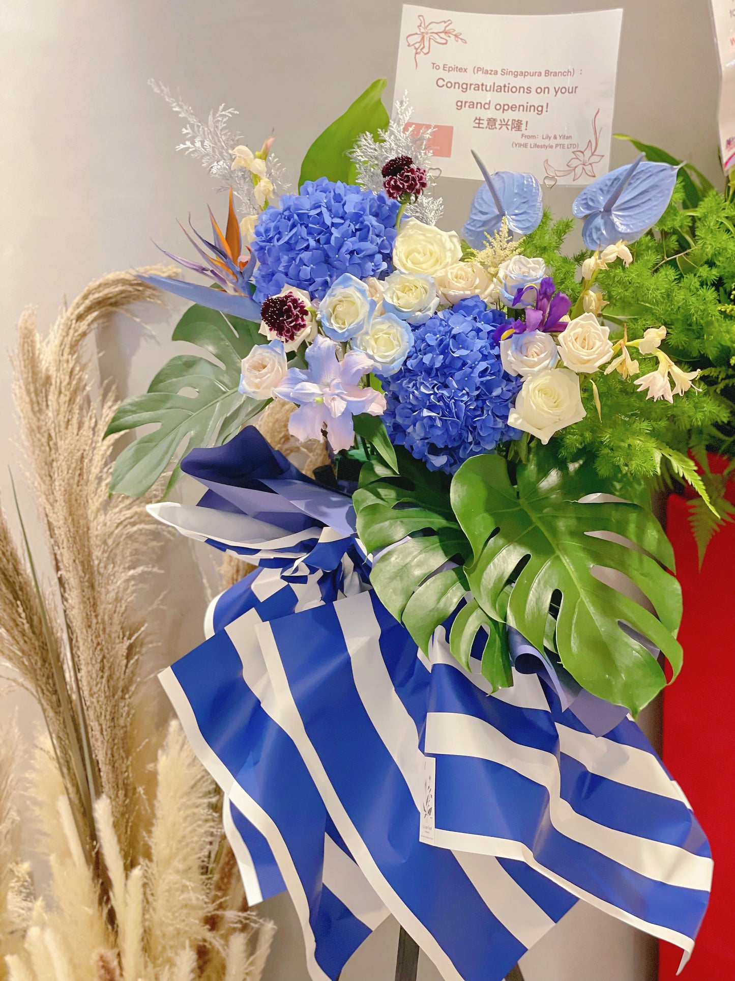 Grand Opening Flower Stand (Premium） - Blue & White theme