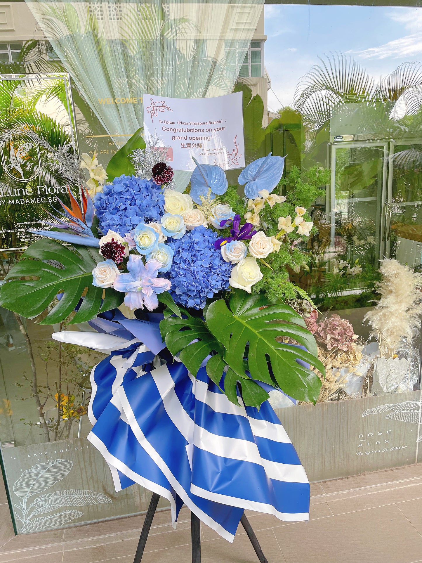 Grand Opening Flower Stand (Premium） - Blue & White theme