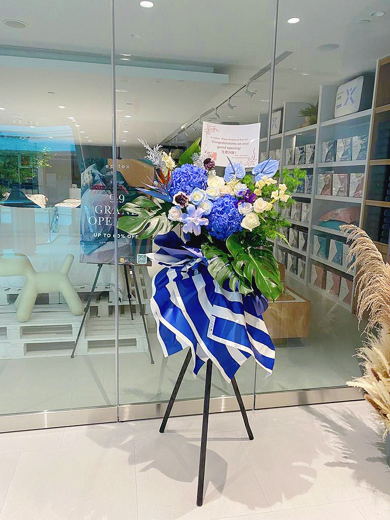 Grand Opening Flower Stand (Premium） - Blue & White theme