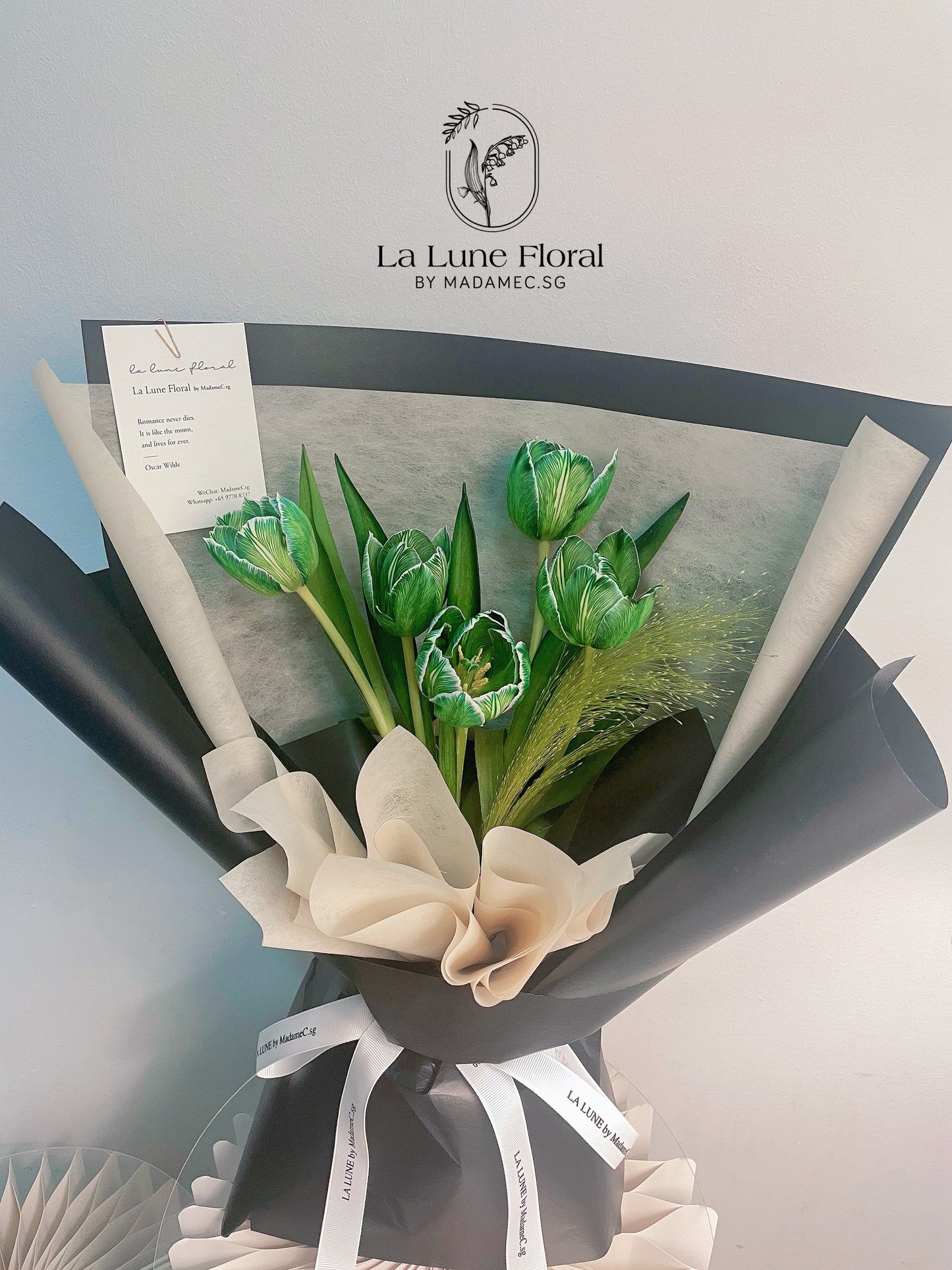 【Scottish Green】Dyed Color Tulips Bouquet（5 stk）