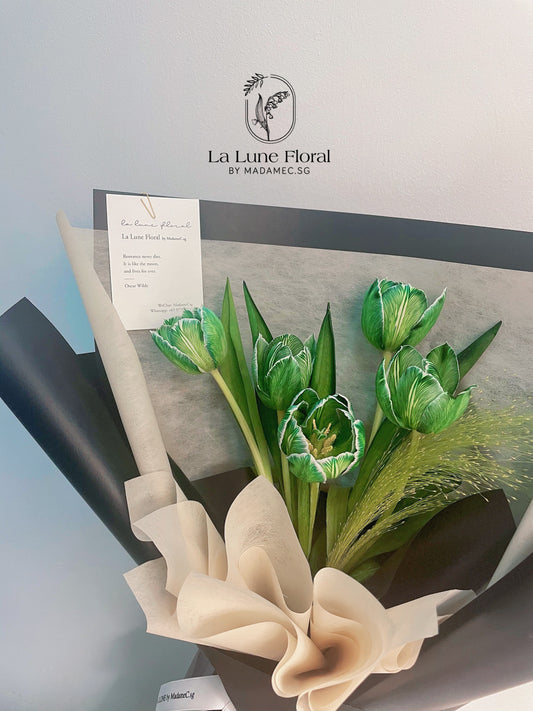 【Scottish Green】Dyed Color Tulips Bouquet（5 stk）
