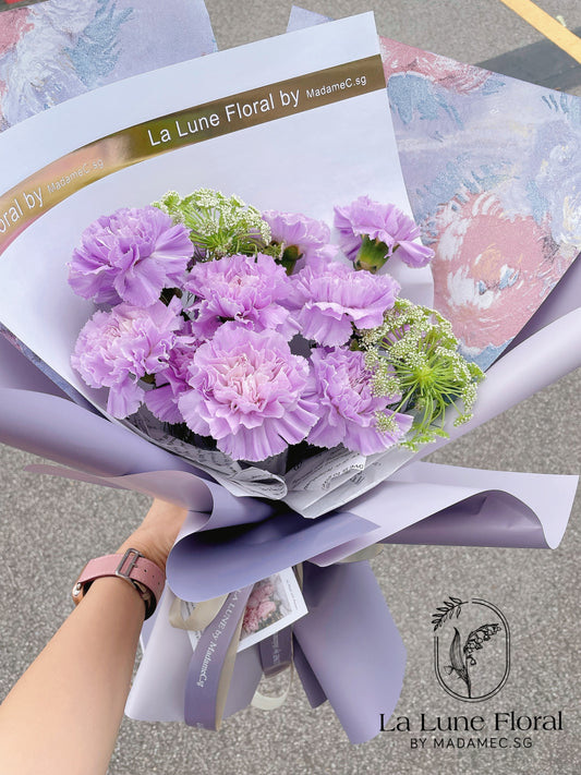 Columbia Carnation Bouquet ——Elegance Purple（11 stk）