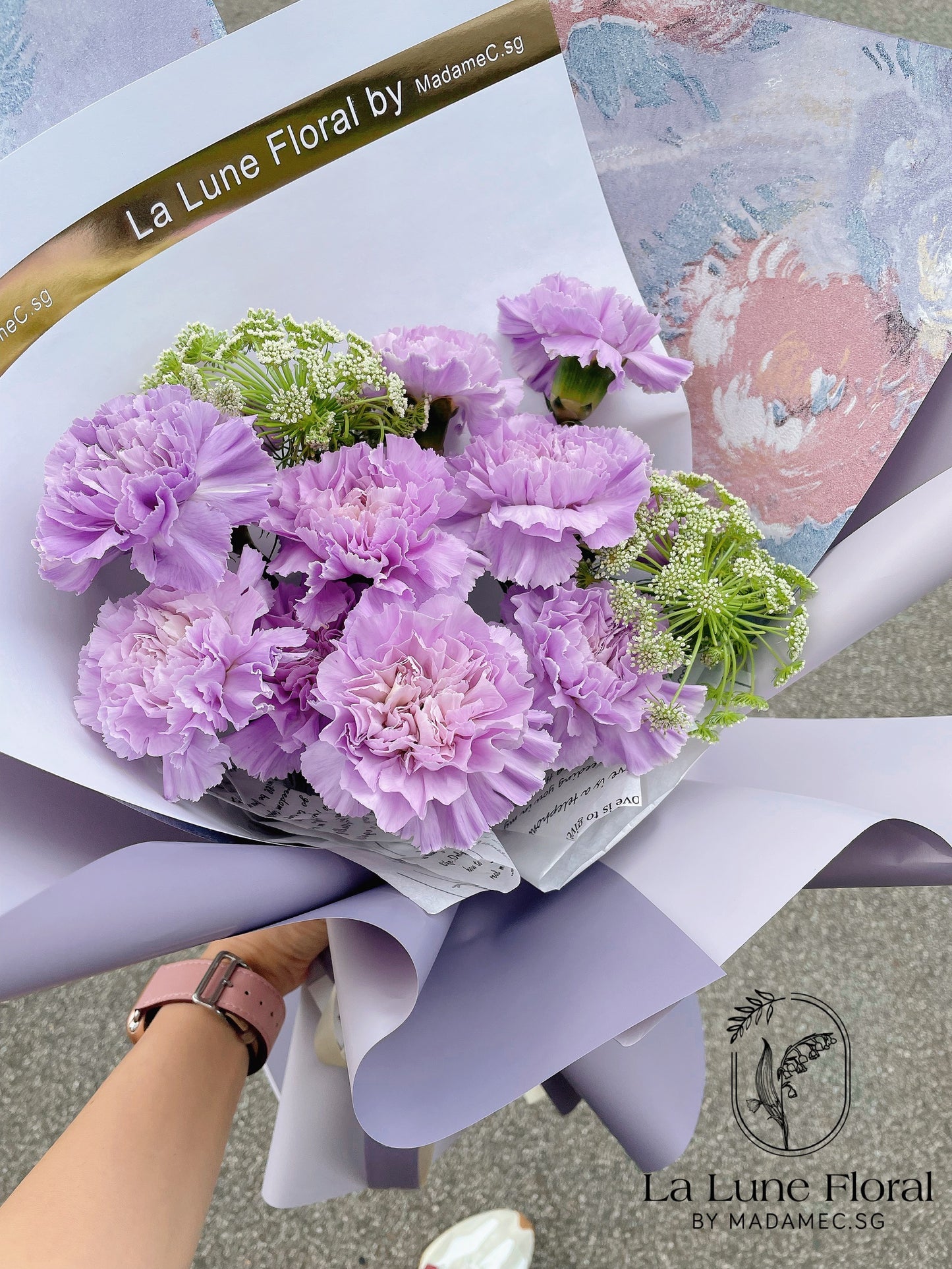 Columbia Carnation Bouquet ——Elegance Purple（11 stk）
