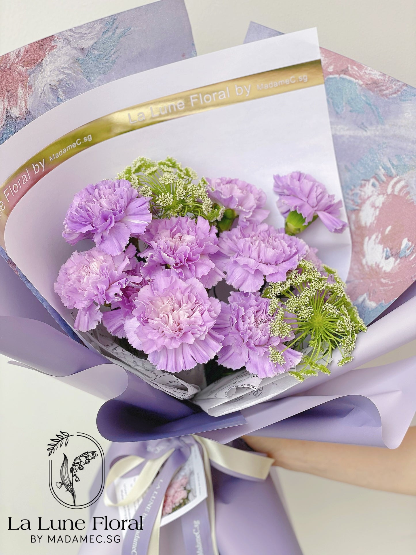 Columbia Carnation Bouquet ——Elegance Purple（11 stk）