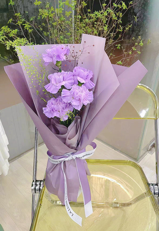 Columbia Carnation Bouquet ——Elegance Purple（5 stk）