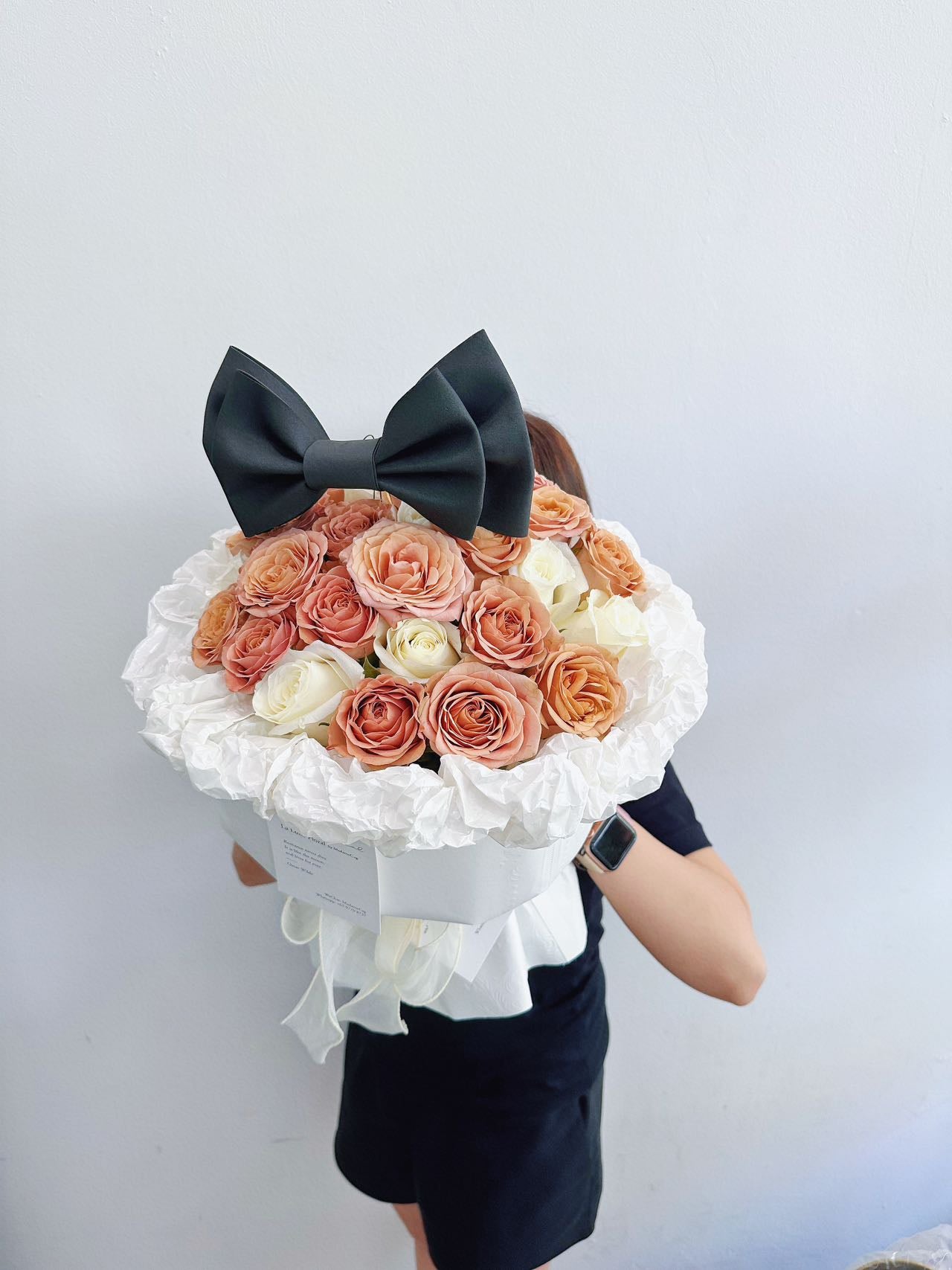🤍Milk Coffee🤎 - Cappuccino Roses mix White Roses ( 33 stk )